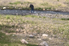 Carl making a dam