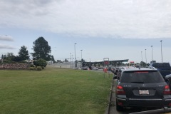 Waiting to cross the USA border